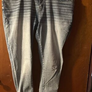 BKE Blue Skinny Jeans with Faded Whiskering